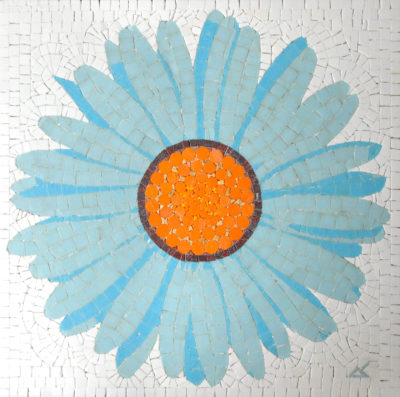 Mosaico serie mista - Margherita 2012, vetro e marmo, 56,5x56 cm