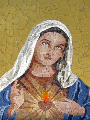 Mosaico - Madonna, marmo, vetro e smalto, 50 x 65 cm - 2012