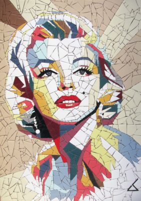 Mosaico serie mista Marilyn mosaic 2017, ceramica vetrificata, 108x150 cm