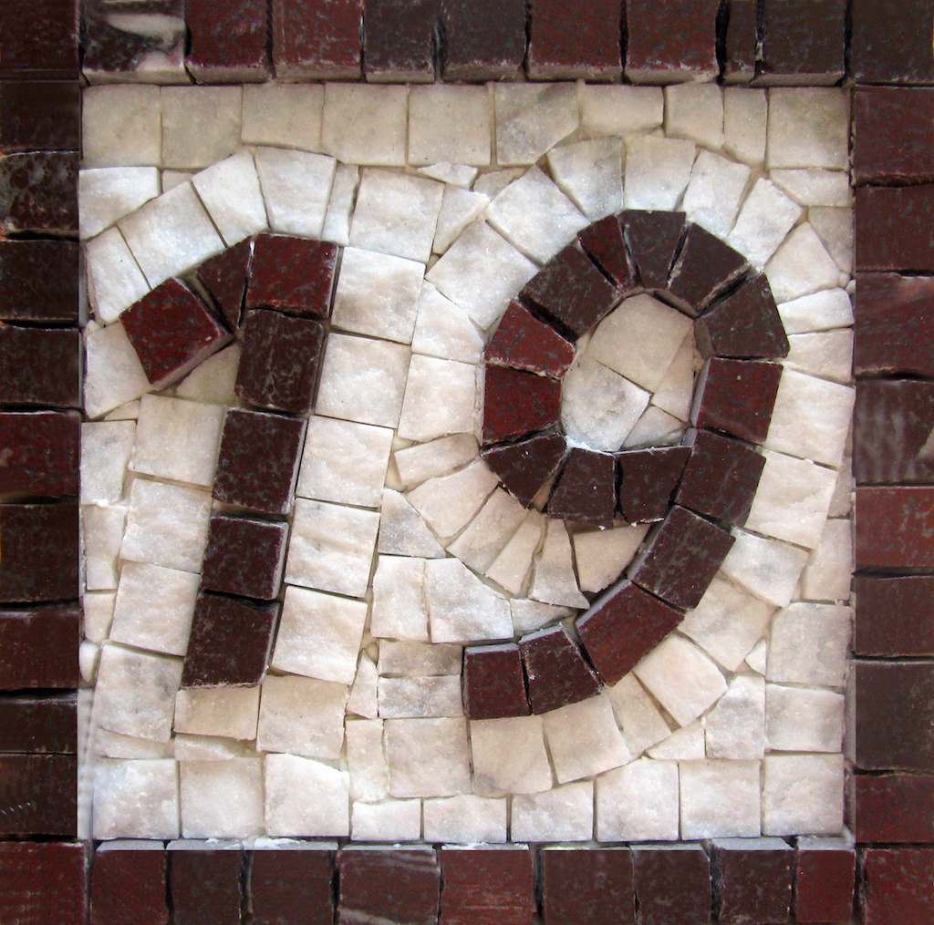 Num. civico 2013, marmo 3d, 12,3x12,3 cm