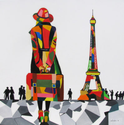 Dipinto - Paris 2016, olio su tela, 90x90 cm
