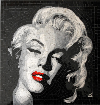 Mosaico Serie Mista - Marilyn 2012, marmo e smalto, 56,5x59,5 cm