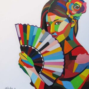 Dipinto - La spagnola 2017, olio su tela, 47x67 cm