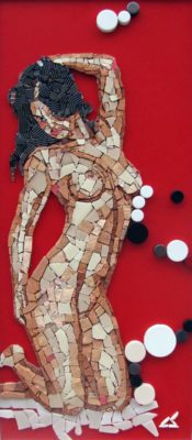 Mosaico serie mista - Nudo 2013, tecnica mista, 40,7x88 cm