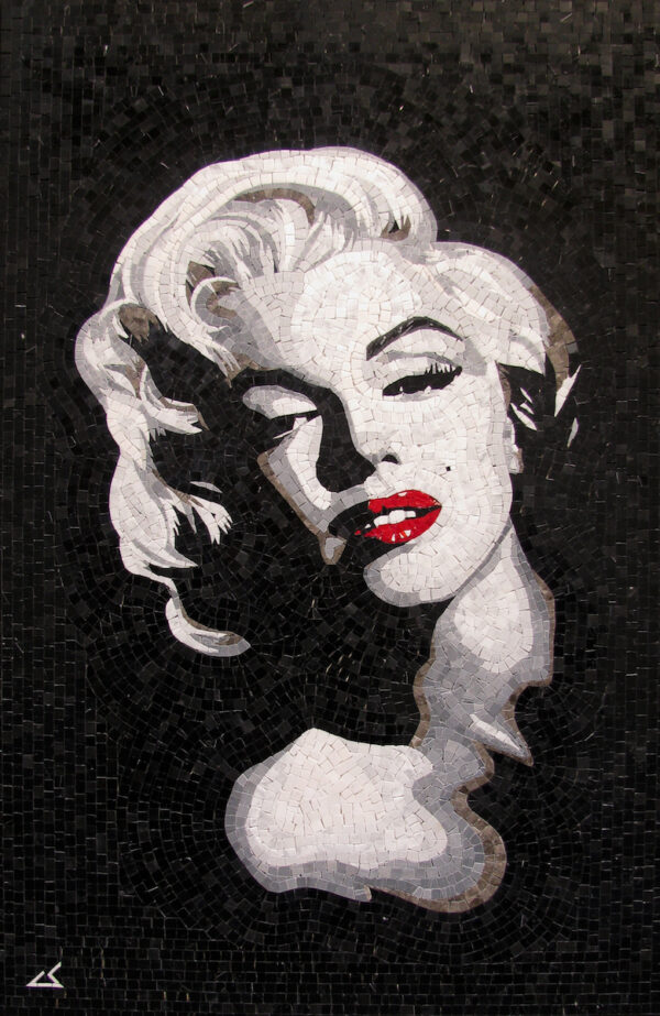 Mosaico serie mista - Marilyn 2, marmo e smalto, 95,6x149,7 cm