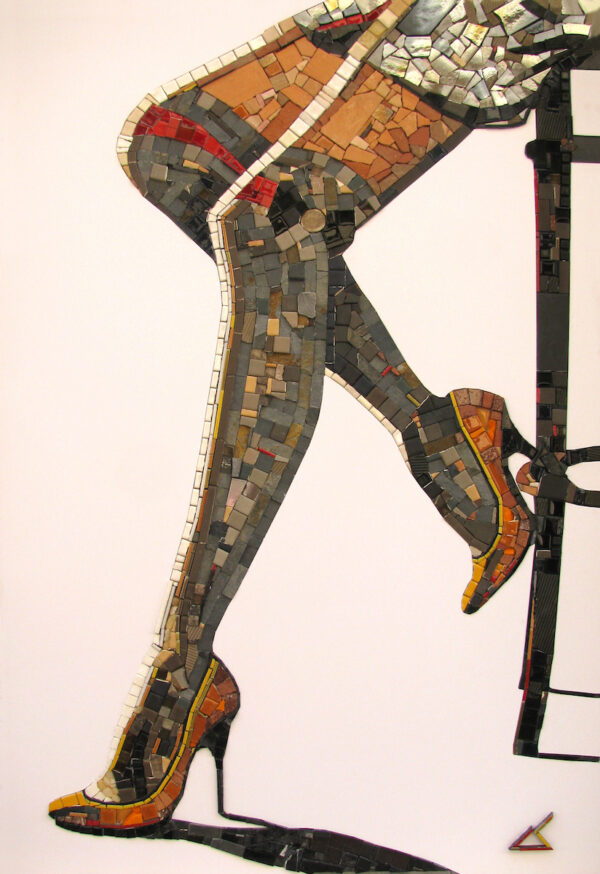 Mosaico serie mista - Sgabello 2015, tecnica mista su forex, 88x133 cm