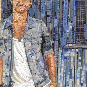 Mosaico serie mista - Simone A. 2016, tecnica mista, 85x130 cm