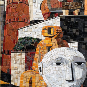 Mosaico serie mista - Omaggio a S. Fiume, 2016, tecnica mista, 65x105 cm