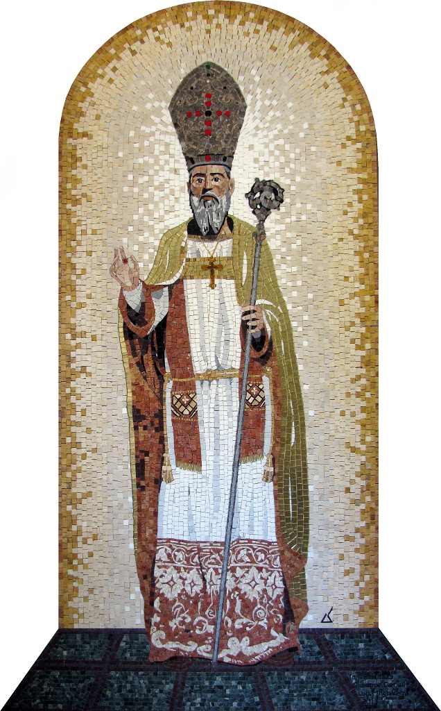 mosaico serie sacro San Biagio 2013, marmo e smalto, 133x214,5 cm - Copia