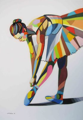 dipinto serie arlecchino Ladanza3 2017, olio su tela, 70x100,8 cm