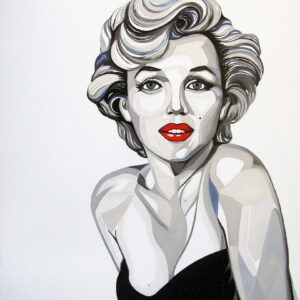 dipinto serie arlecchino Marilyn 4° scatto 2017, olio su tela, 80x100 cm